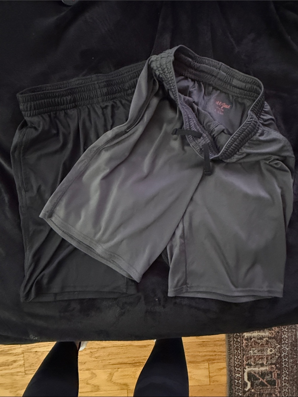 2 pair Kids Black and grey Athletic Shorts with Drawstring